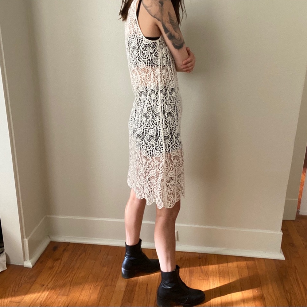 Johnny Was Cotton Crocheted White Beach Dress - Picture 5 of 7